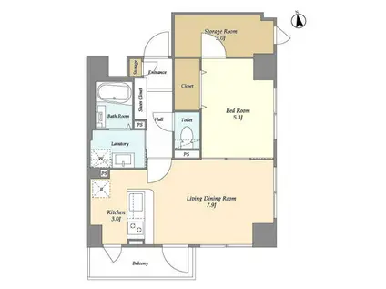 GARDEN GARDEN(1SLDK/6階)の間取り写真