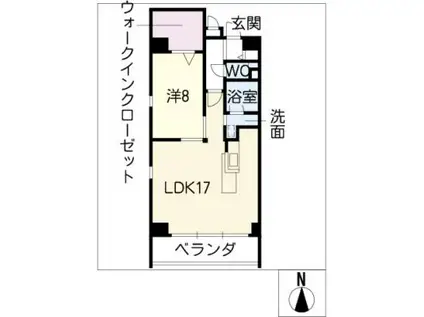 近喜サンク(1LDK/9階)の間取り写真