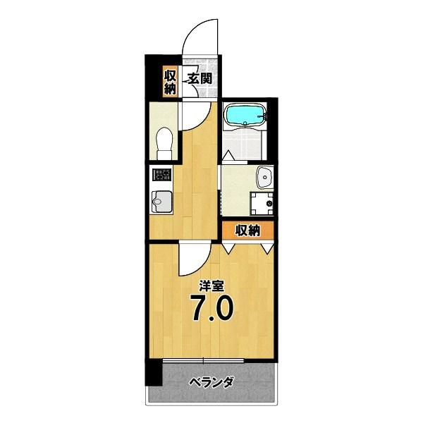 ベラジオ雅び京都西院II(1K/7階)の間取り写真