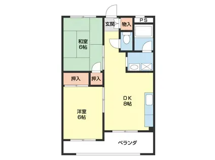 ピュアーシティ561(2DK/1階)の間取り写真