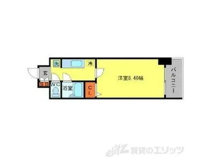 シェルクレール(1K/2階)の間取り写真