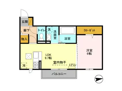 ALWAYS FRIENDRY 学園南(1LDK/2階)の間取り写真