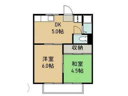 コーポ山陽(2DK/1階)の間取り写真