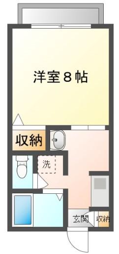 レーベン玉野(1K/2階)の間取り写真