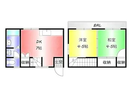 CHERISH NOGATAIV(2DK/1階)の間取り写真