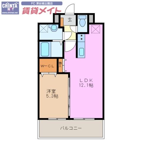 LIVE南新町(1LDK/2階)の間取り写真