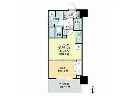 パークシティ中野ザタワー エアーズ(1LDK/8階)の間取り写真