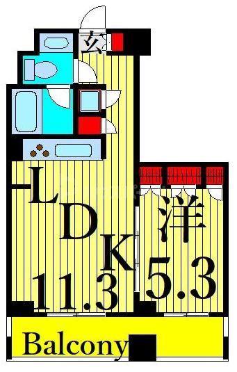 プロスペクトKALON三ノ輪(1LDK/11階)の間取り写真