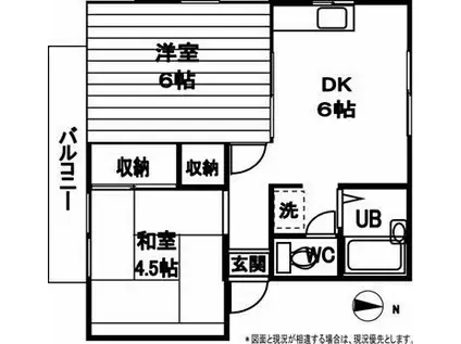 ブルーシャトレA(2DK/1階)の間取り写真