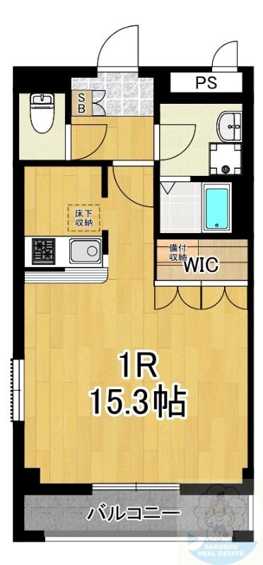RIVER COURT YAHIROII(ワンルーム/1階)の間取り写真