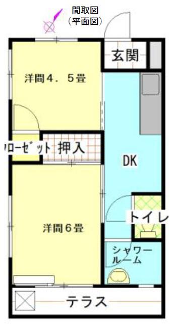 第二つくしマンションB棟(2DK/3階)の間取り写真