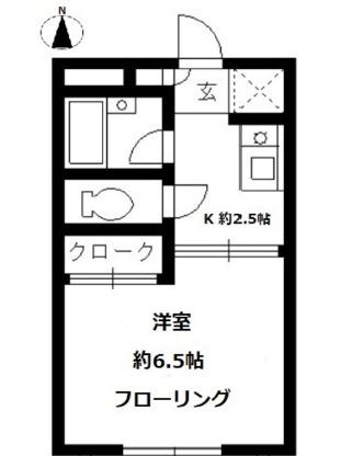 グローリアス栄和(1K/1階)の間取り写真