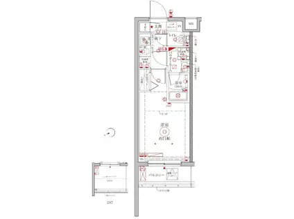 クレイシアアイディーゼット横浜大倉山(1K/5階)の間取り写真