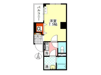 CHATEAU L ARBRE VERT(1K/3階)の間取り写真