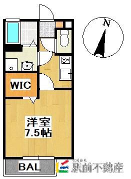セジュールソシア(1K/1階)の間取り写真