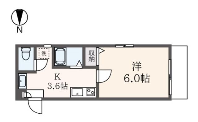 メゾン西早稲田(1K/1階)の間取り写真