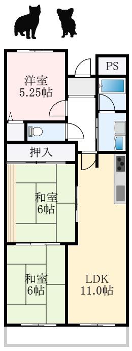 ギャレ金剛(3LDK/4階)の間取り写真