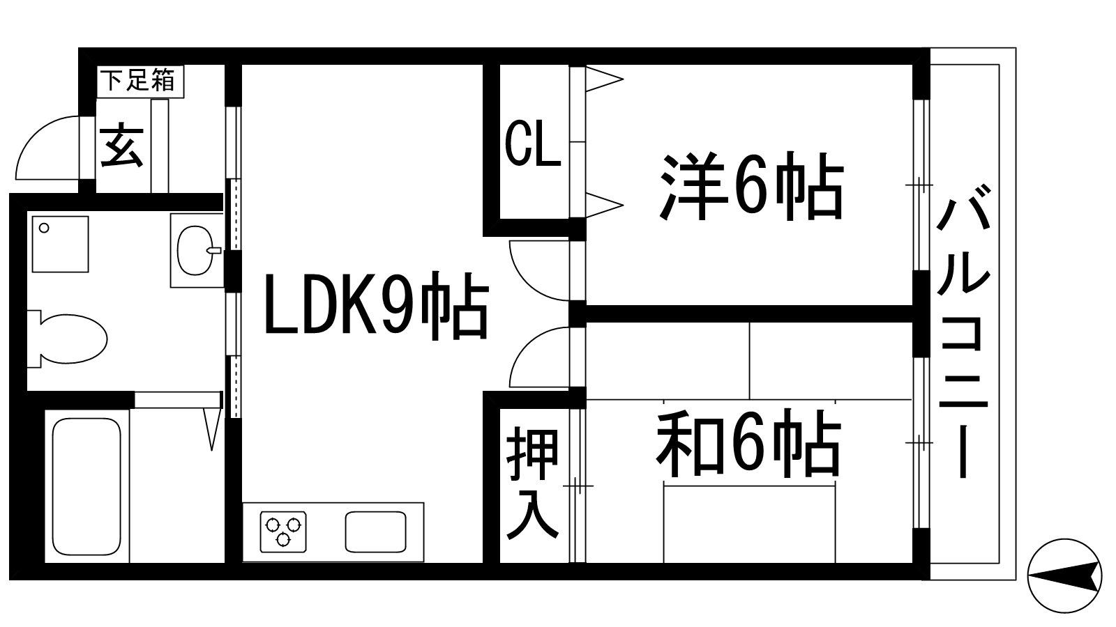 クロード・サン(2LDK/3階)の間取り写真