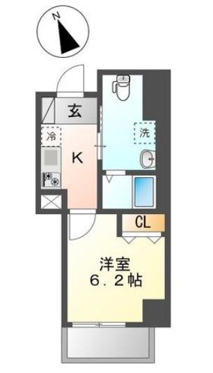 KANALOA カナロア(1K/1階)の間取り写真