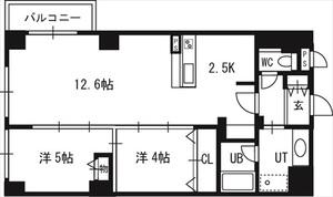 PRIME URBAN北3条通(1SLDK/11階)の間取り写真
