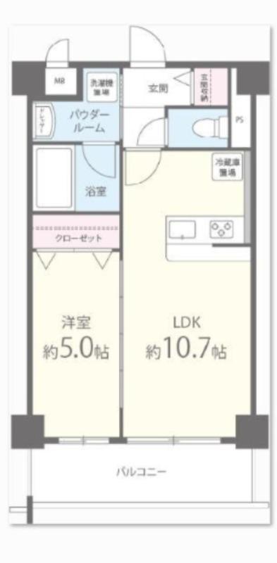 ロンド・エーデルワイス(1LDK/5階)の間取り写真