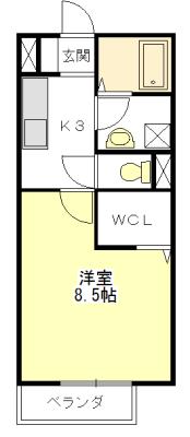 ボナンザ(1K/1階)の間取り写真