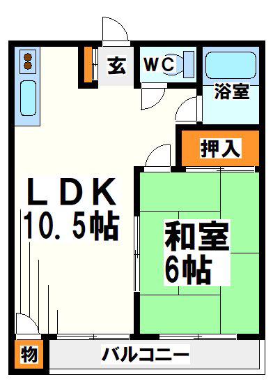 インクル西つつじヶ丘(1LDK/1階)の間取り写真