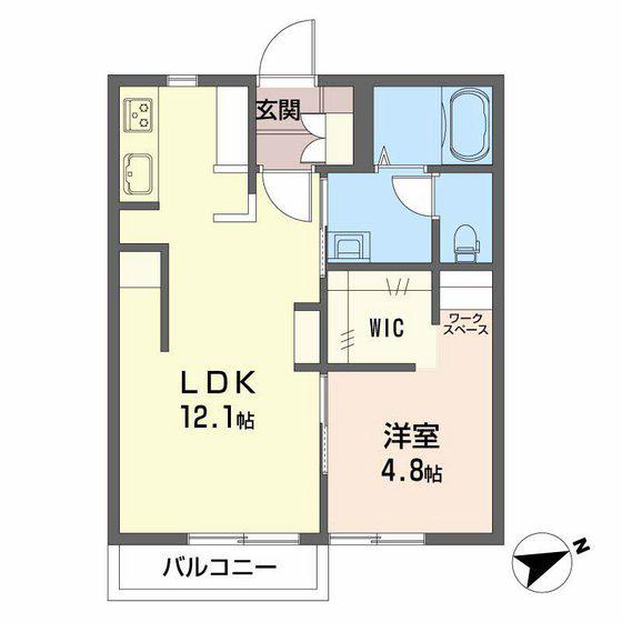 Y・K久保田(1LDK/1階)の間取り写真