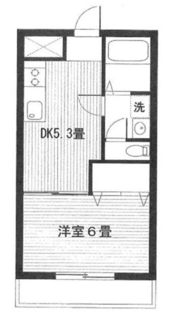 山一領家プリンス(1DK/2階)の間取り写真
