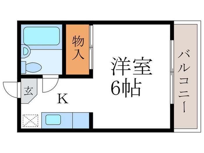 ハイツ京の幸(1K/4階)の間取り写真