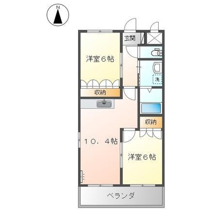 ルーラルI(2LDK/2階)の間取り写真