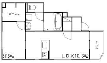 MISTRAL別所II(1LDK/1階)の間取り写真
