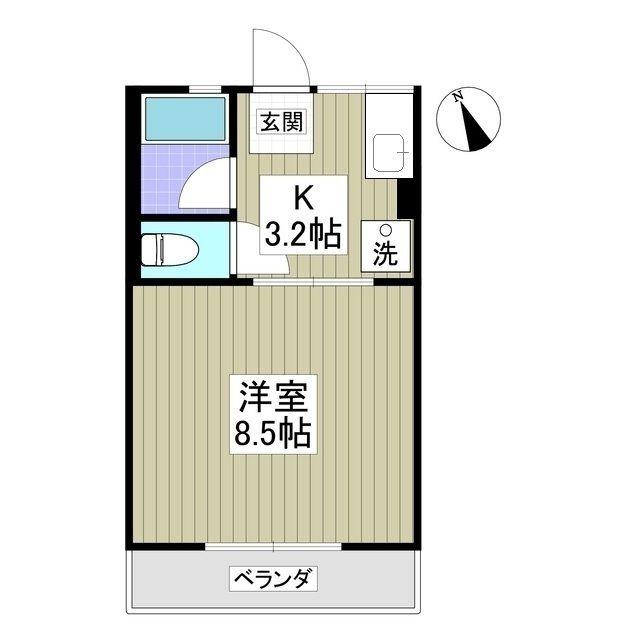 サンライフ21(1K/2階)の間取り写真
