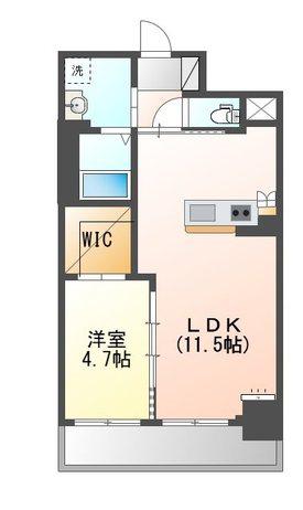 フェアモント千代田(1LDK/4階)の間取り写真