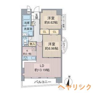 スペースヤマト(2LDK/5階)の間取り写真