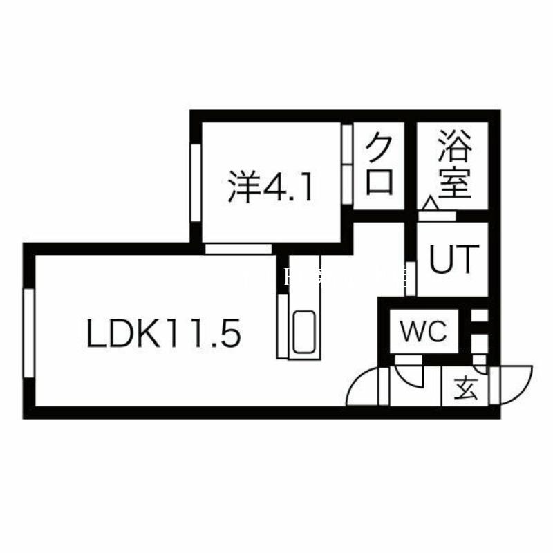 L/R N18(1LDK/3階)の間取り写真