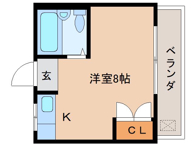はいつ武本(ワンルーム/1階)の間取り写真