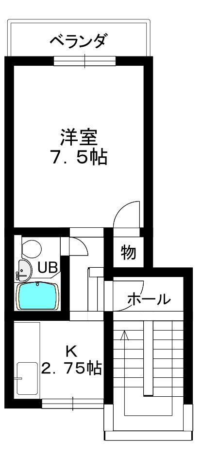 メゾネットKII(1K/2階)の間取り写真