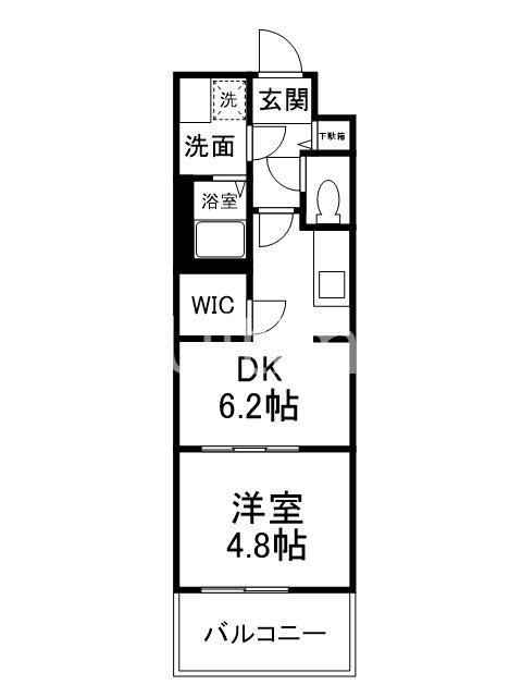 ファステート京都壬生フィエロ(1DK/4階)の間取り写真