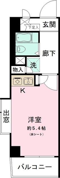 ホーユウコンフォルト飛鳥山東(ワンルーム/4階)の間取り写真