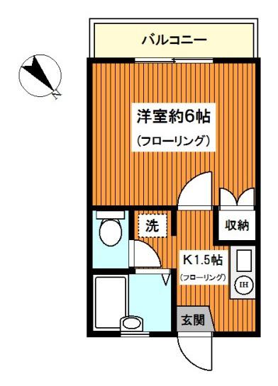 ウインビュ本牧(1K/1階)の間取り写真