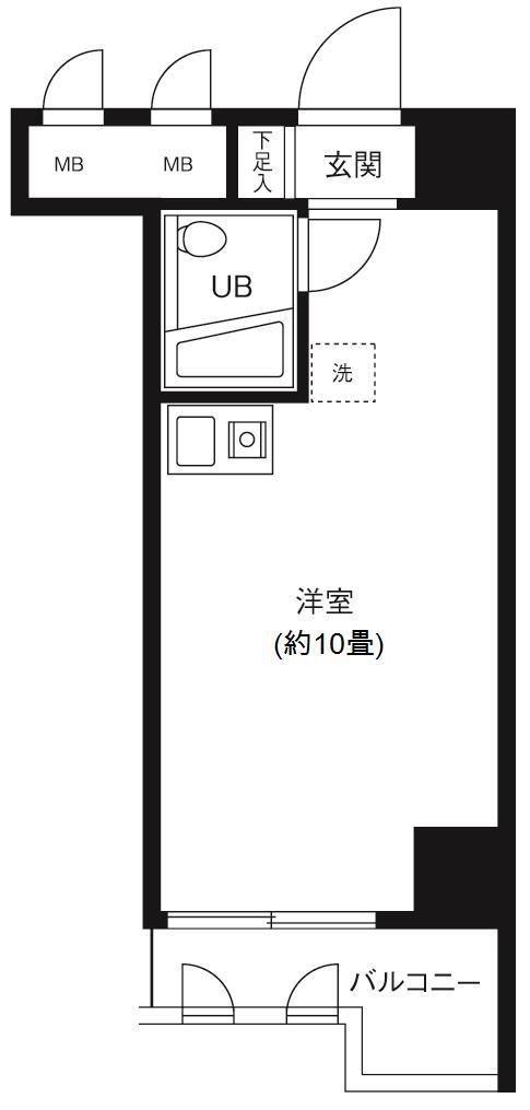 グランドハイツ八丁堀(ワンルーム/5階)の間取り写真