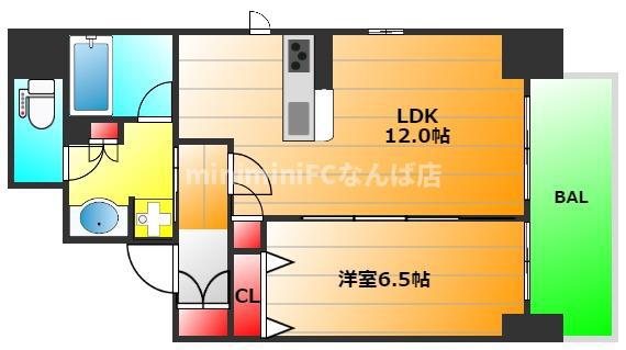プレサンスロジェ本町(1LDK/13階)の間取り写真