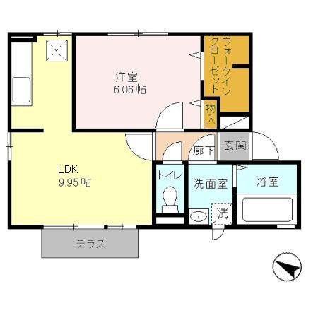 ピュアティII(1LDK/1階)の間取り写真