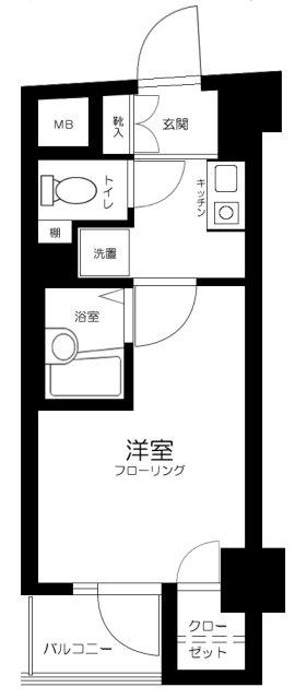 プレール芦花公園(1K/3階)の間取り写真