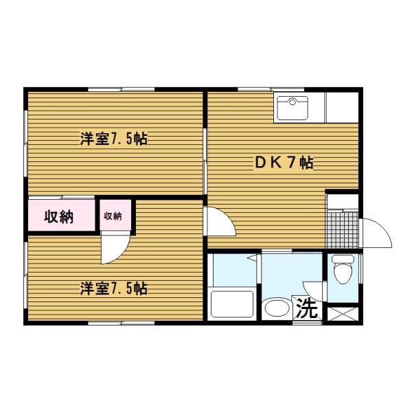 STハイツ(2DK/1階)の間取り写真