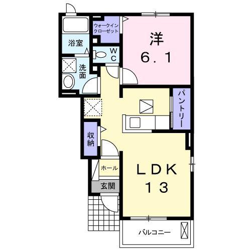 ファウスト(1LDK/1階)の間取り写真