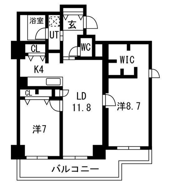 シティコート目黒4棟(2LDK/6階)の間取り写真