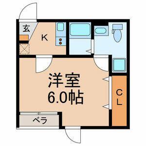 CORDEA船橋ノース(1K/2階)の間取り写真