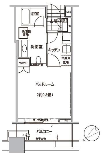 ステーションガーデンタワー(1K/11階)の間取り写真